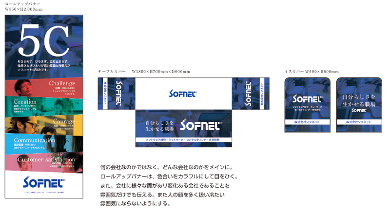 ソフネット様合説ブース装飾一式