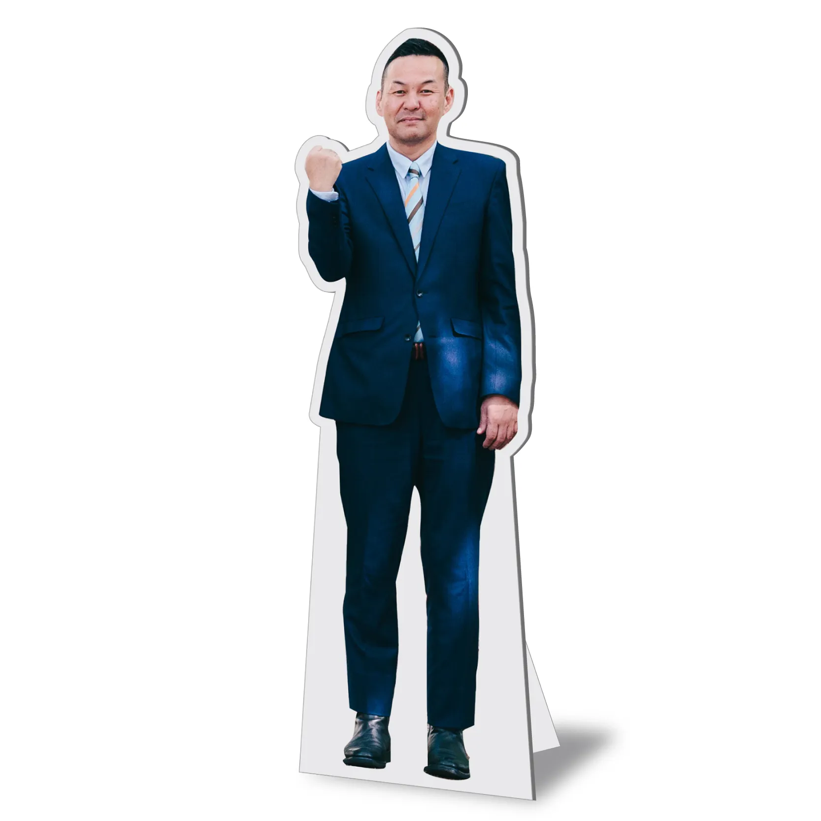 合説ブース装飾の社長等身大パネル