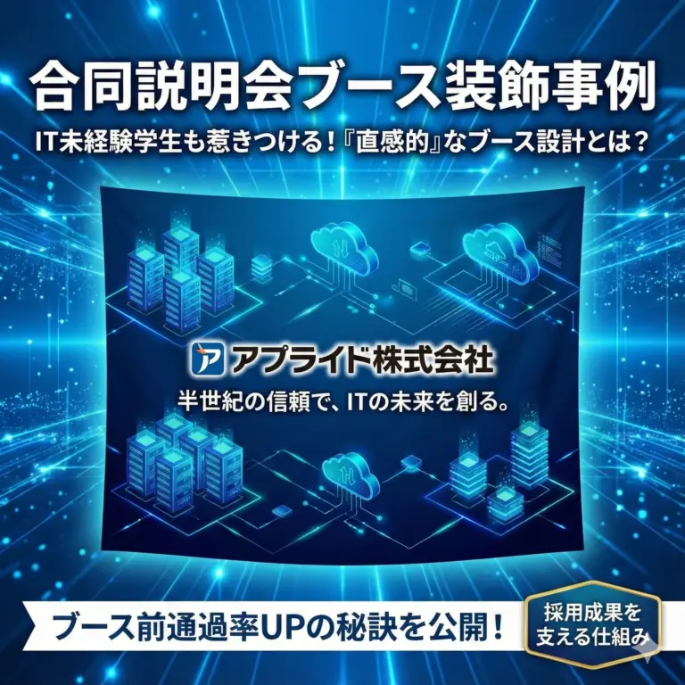 デザイン事例328｜合同説明会ブース装飾事例｜アプライド株式会社様【福岡県】