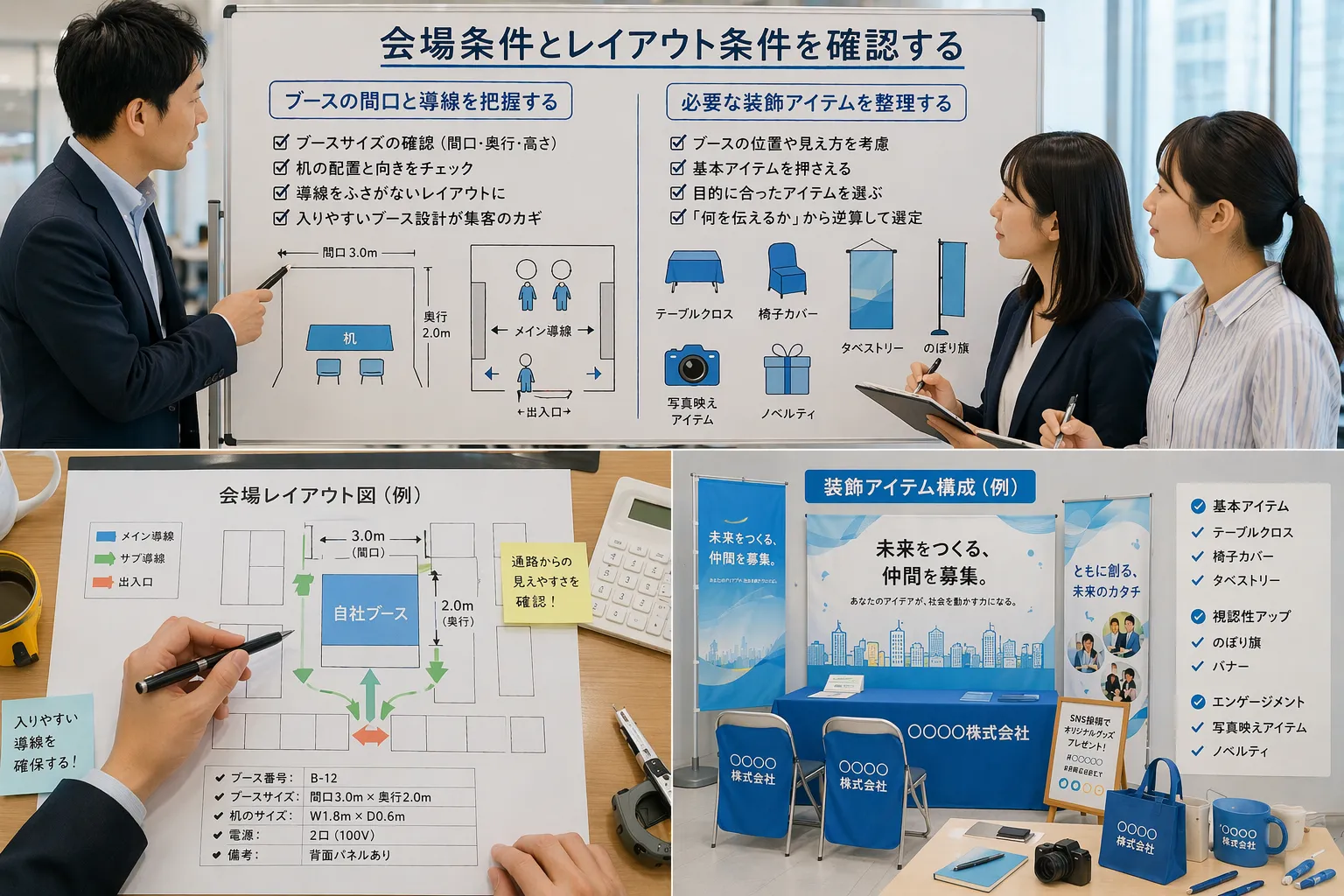 会場条件とレイアウト条件について