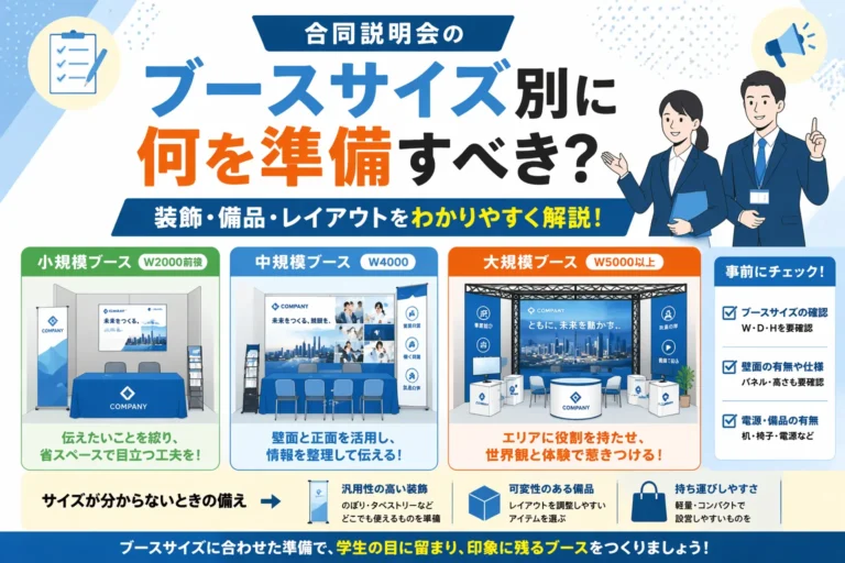合同説明会ブース大きさ別準備のアイキャッチ