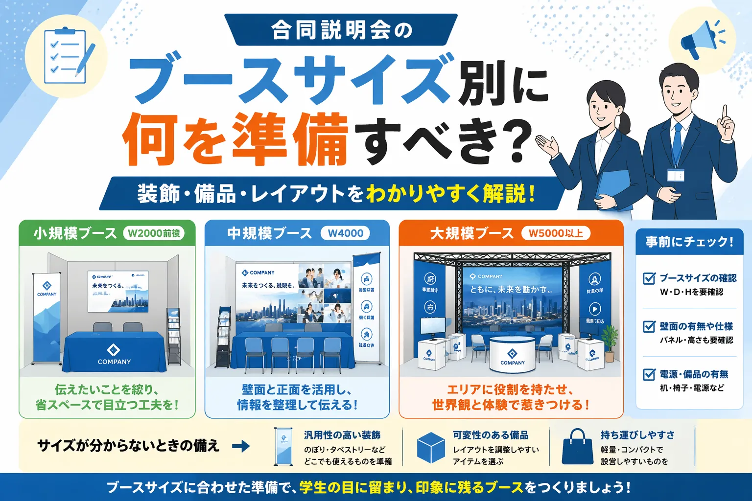 合同説明会ブース大きさ別準備のアイキャッチ