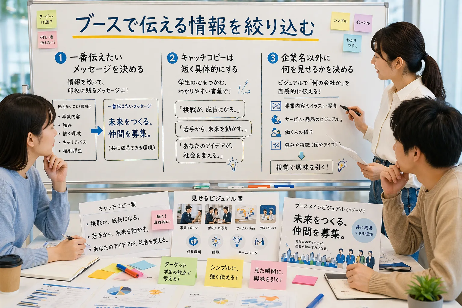 合説ブースで伝えたい目的を決める