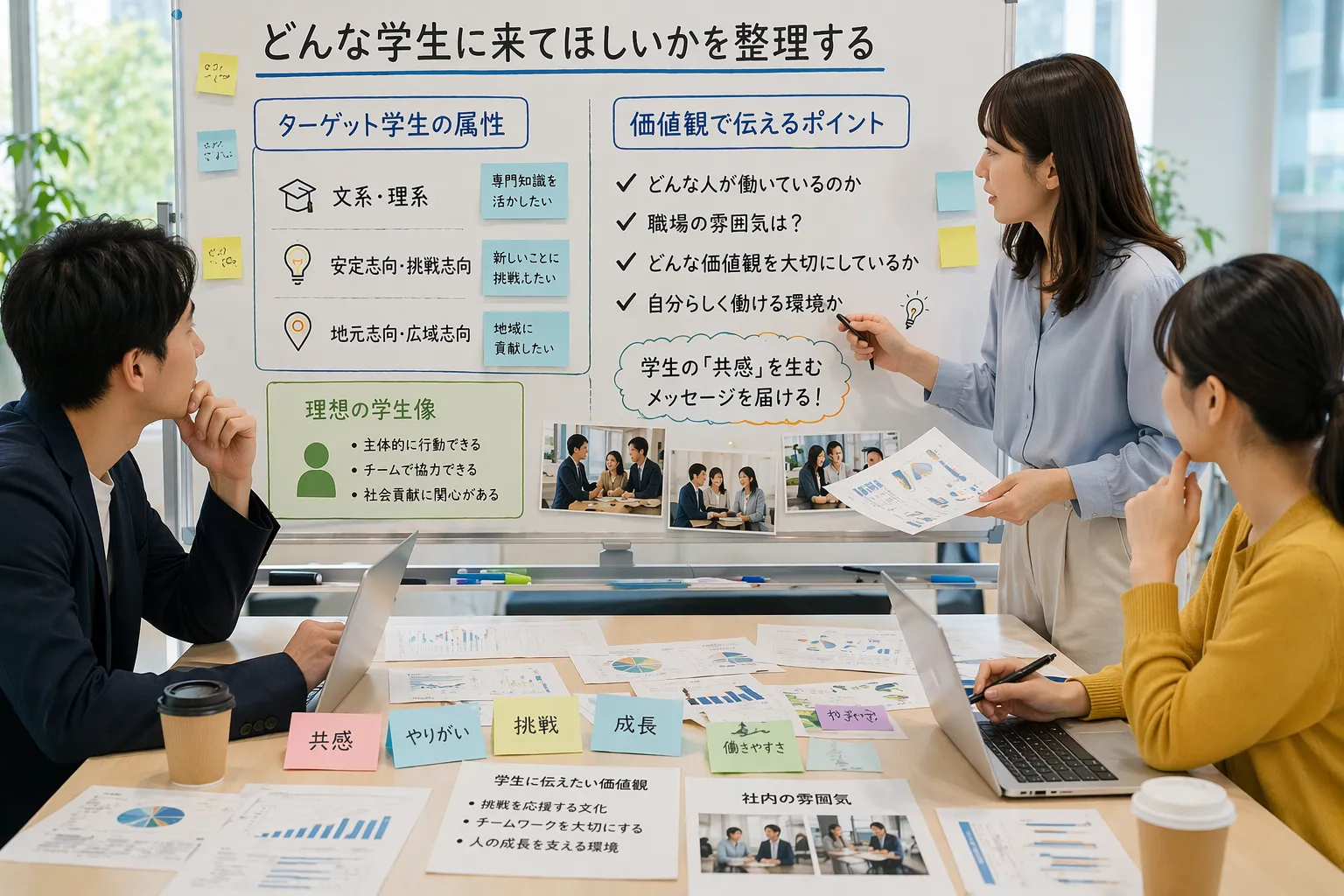 合説ブースにどんな学生がきてほしいかのミーティング