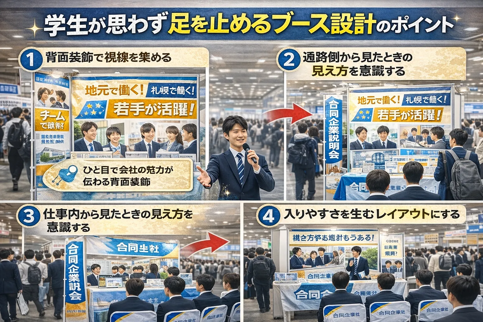 学生が思わず足を止めるブース設計のポイント