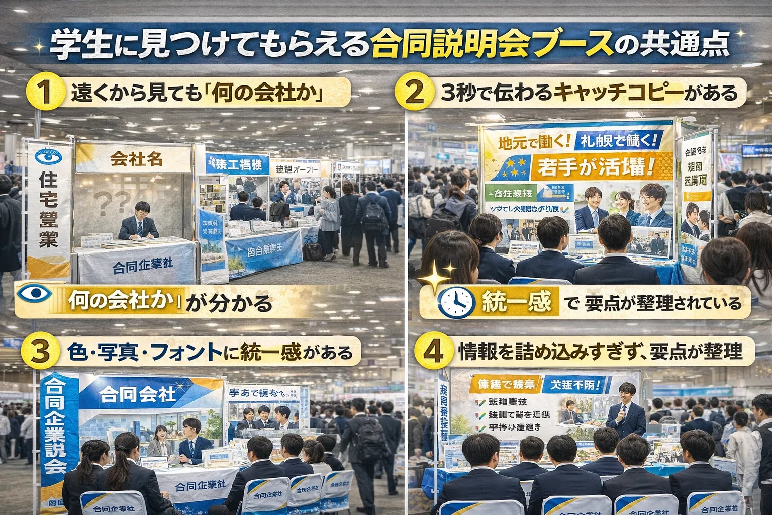 学生に見つけてもらえる合同説明会ブースの共通点