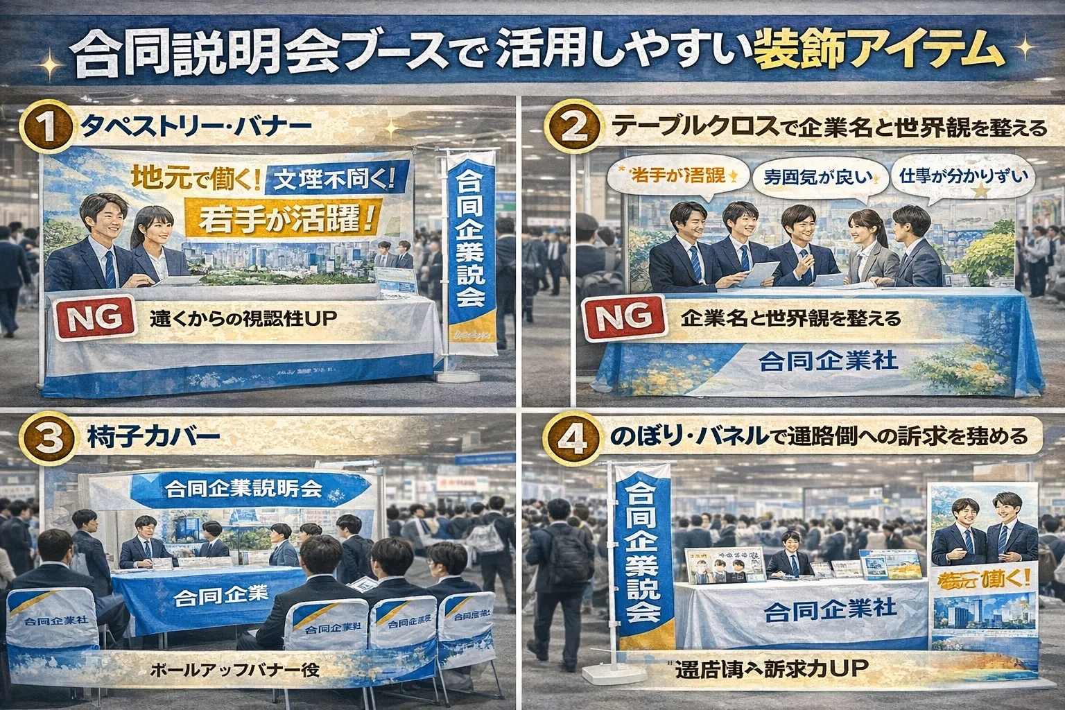 合同説明会で活用しやすい装飾アイテム