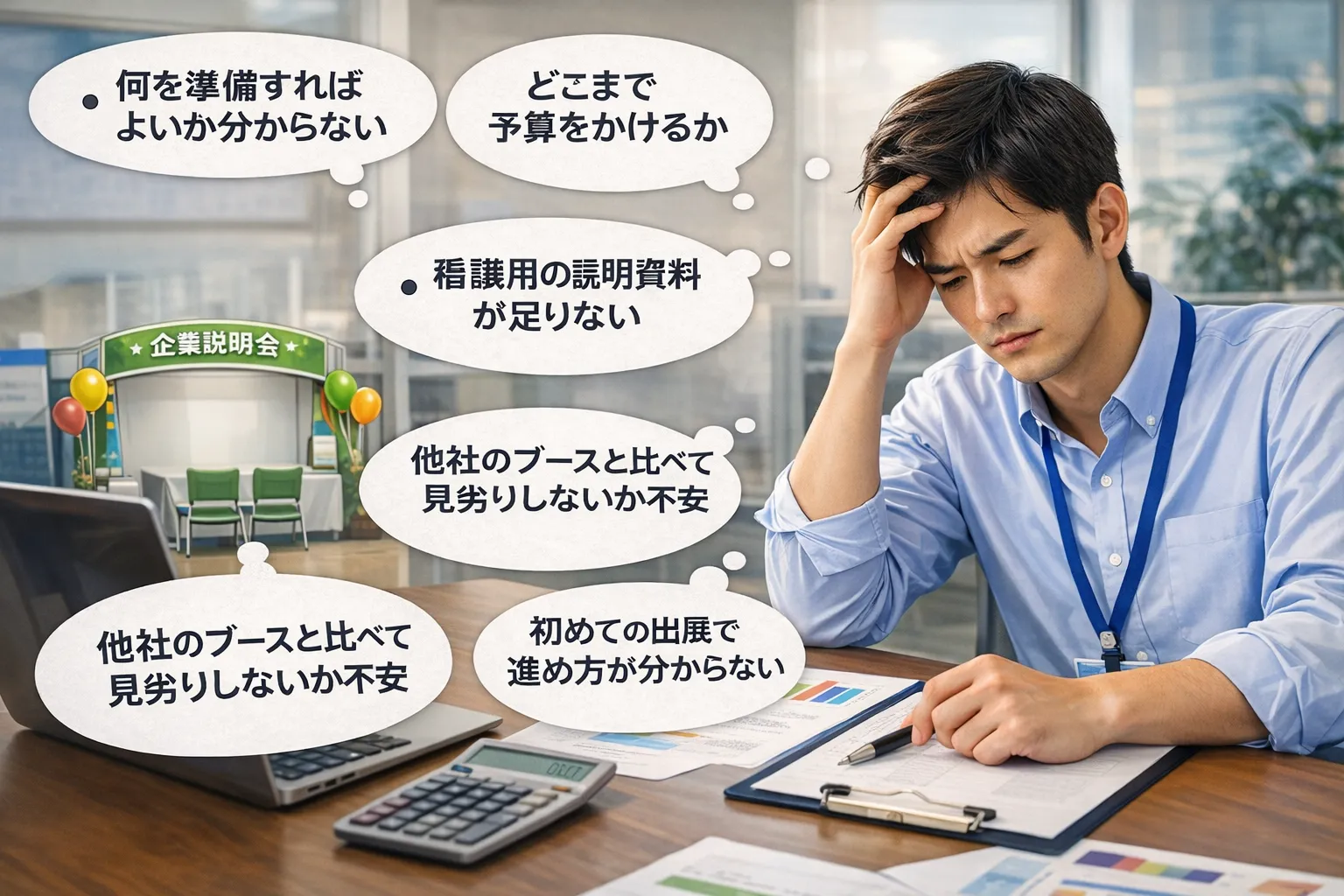 合説ブース出展で担当者が悩みやすいこと