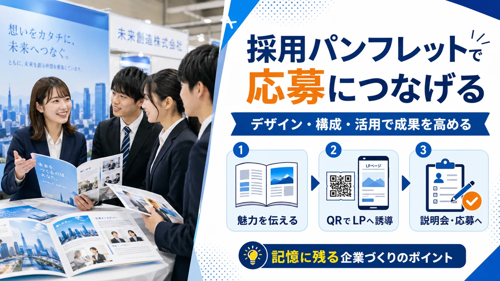 採用パンフレットで”成果”を出す！制作ノウハウと効果的な導線設計記事アイキャッチ
