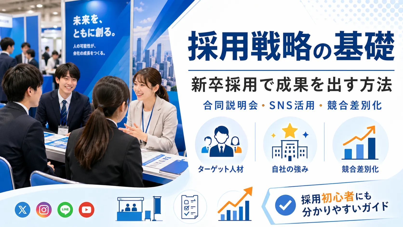 【新卒採用完全ガイド①】採用戦略の基礎と成功の秘訣記事アイキャッチ