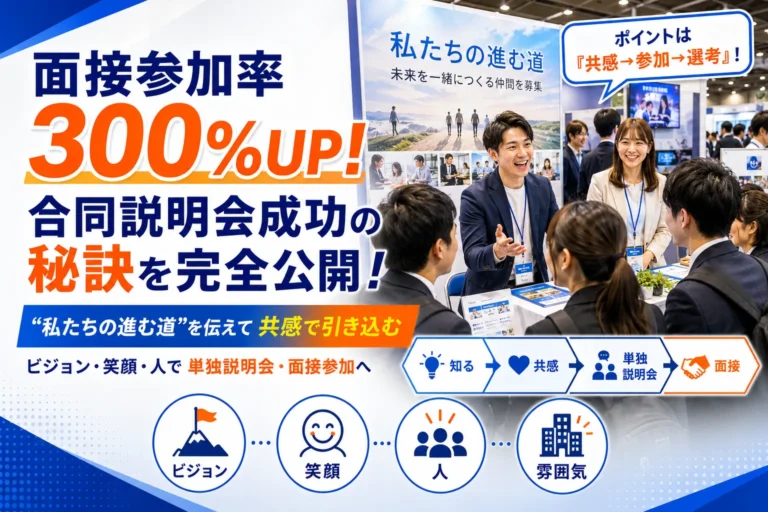 面接参加率300%UP！合同説明会成功の秘訣を完全公開！