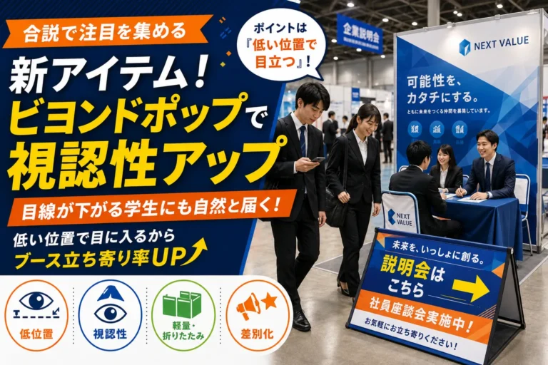 合説で注目を集める新アイテム！ビヨンドポップで視認性アップ