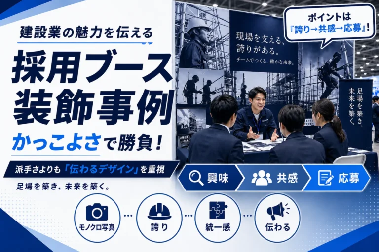 建設業の魅力を伝える採用ブース装飾事例｜かっこよさで勝負！