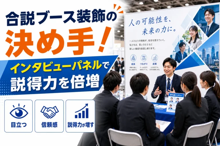 合説ブース装飾の決め手！インタビューパネルで説得力を倍増させよう