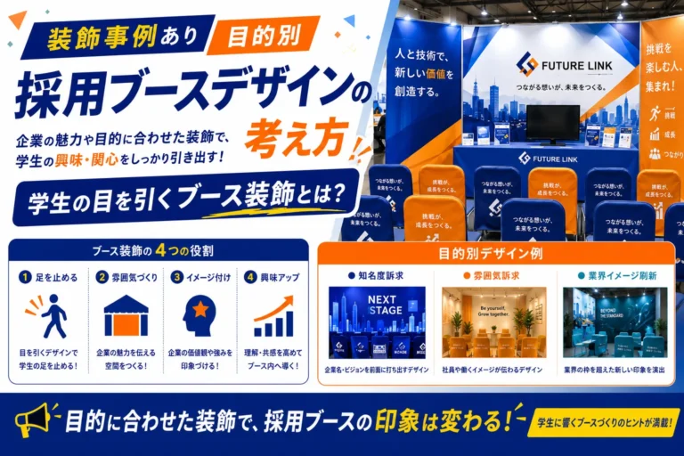 【装飾事例あり】目的別採用ブースデザインの考え方