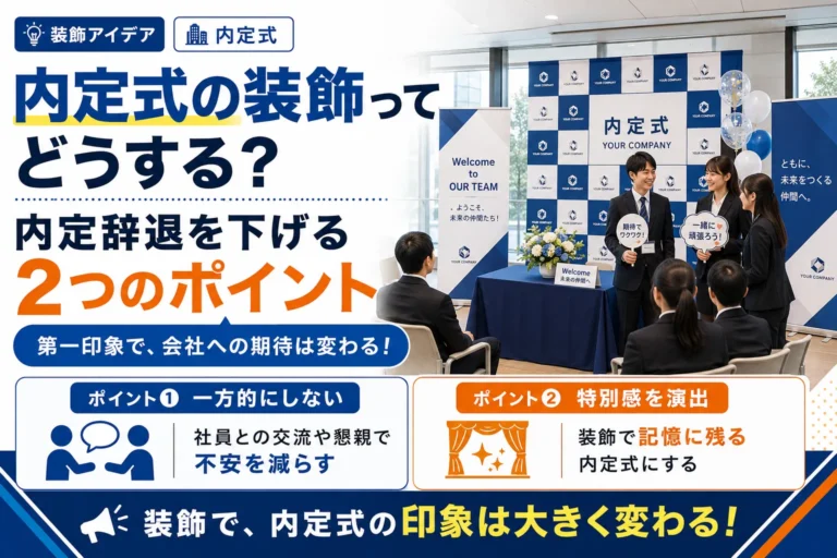 内定式の装飾ってどうすればいいの？内定辞退を下げるポイント2つを紹介