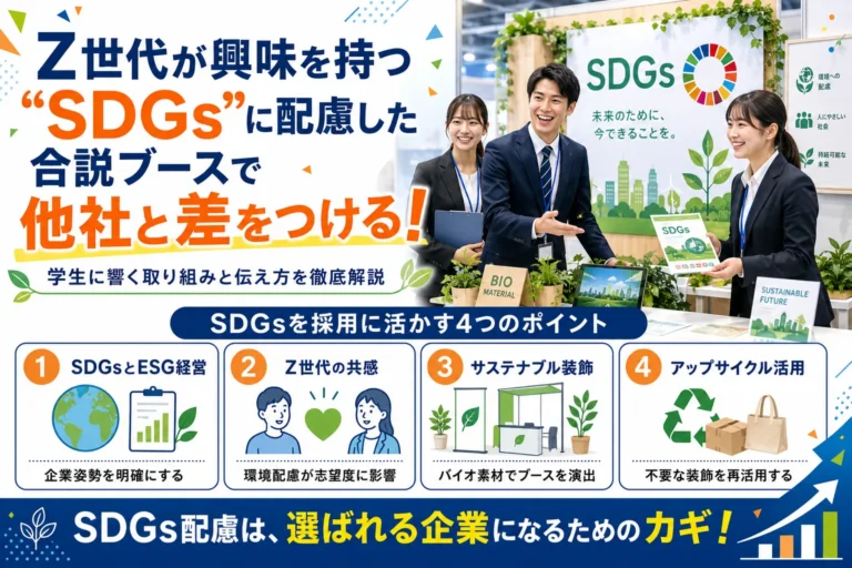 Z世代が興味を持つ”SDGs”に配慮した合説ブースで他社と差をつける！