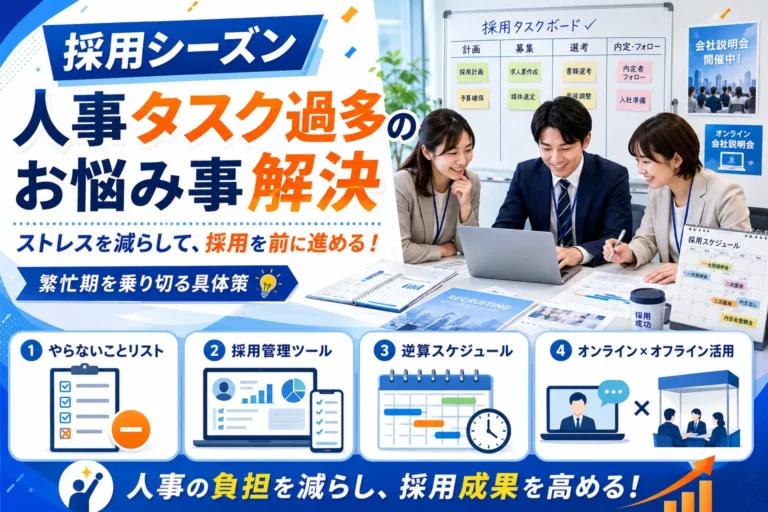 採用シーズン人事タスク過多のお悩み事解決