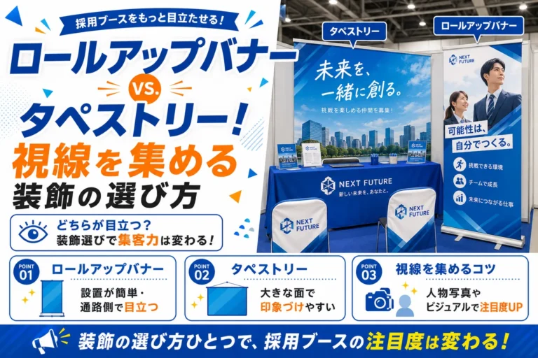 ロールアップバナー vs. タペストリー！視線を集める装飾の選び方