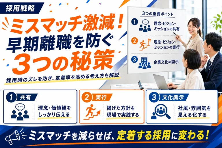 ミスマッチ激減！早期離職を防ぐ3つの秘策