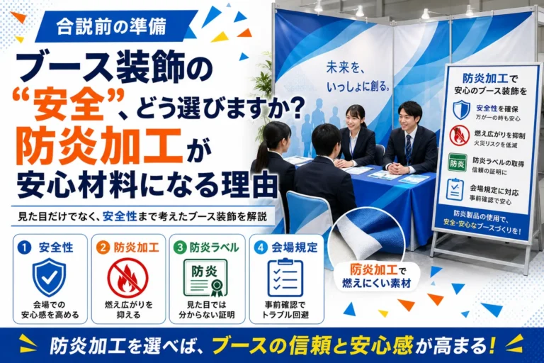 ブース装飾の“安全”、どう選びますか？ 防炎加工が安心材料になる理由
