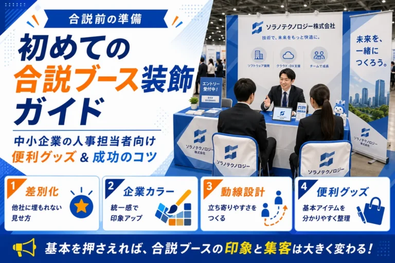 初めての合説ブース装飾ガイド｜中小企業の人事担当者向け便利グッズ＆成功のコツ