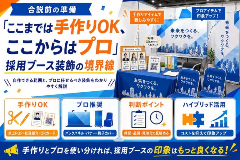 「ここまでは手作りOK、ここからはプロ」｜採用ブース装飾の境界線