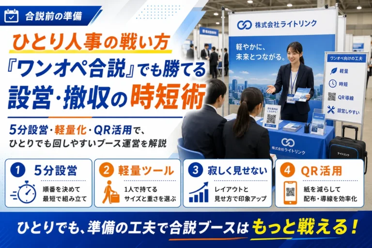 ひとり人事の戦い方~「ワンオペ合説」でも勝てる設営・撤収の時短術~