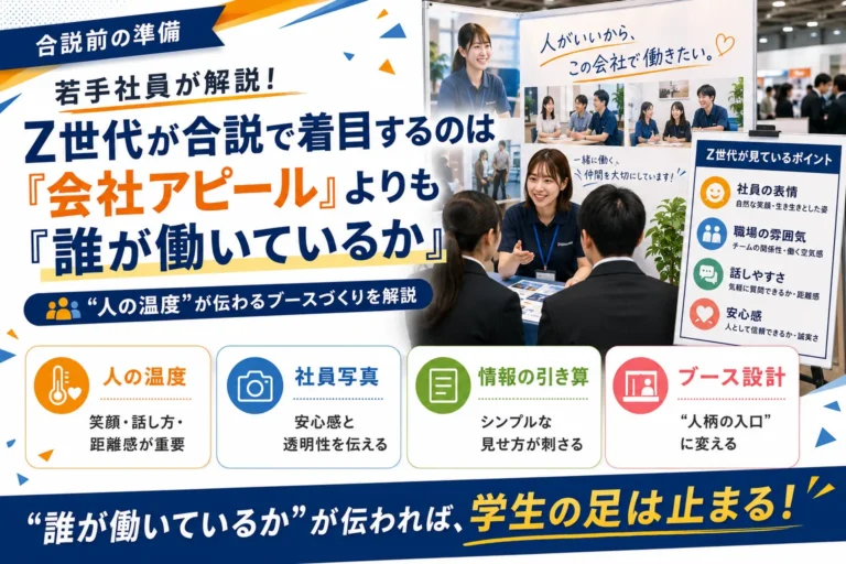 若手社員が解説！Z世代が合説で着目するのは「会社アピール」よりも「誰が働いているか」