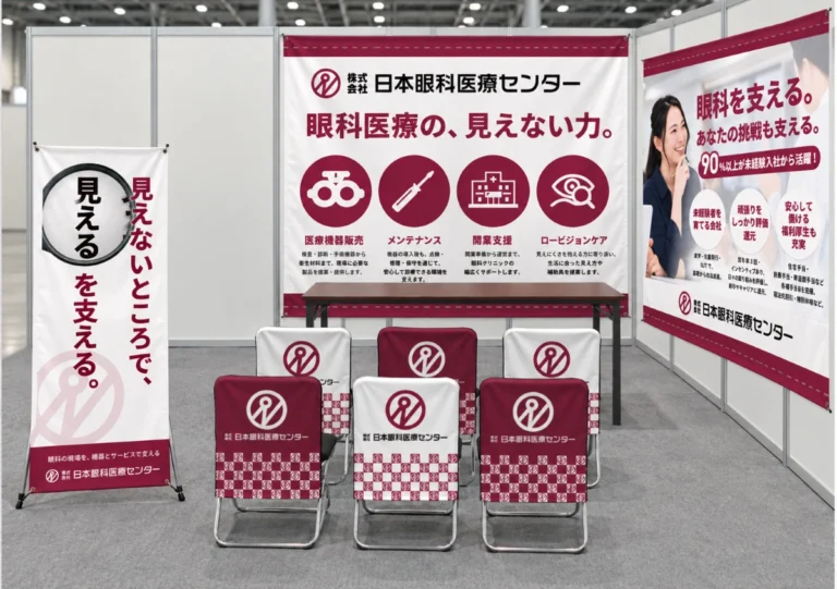デザイン事例366｜合同説明会ブース装飾事例｜株式会社日本眼科医療センター【宮城県】