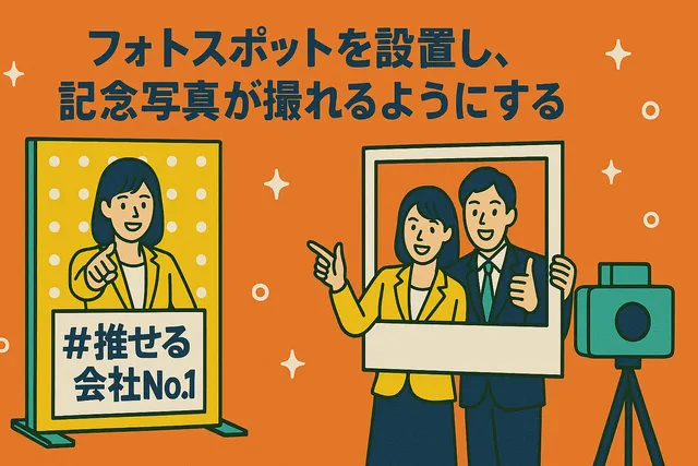フォトスポットを設置し、記念写真が撮れるようにする